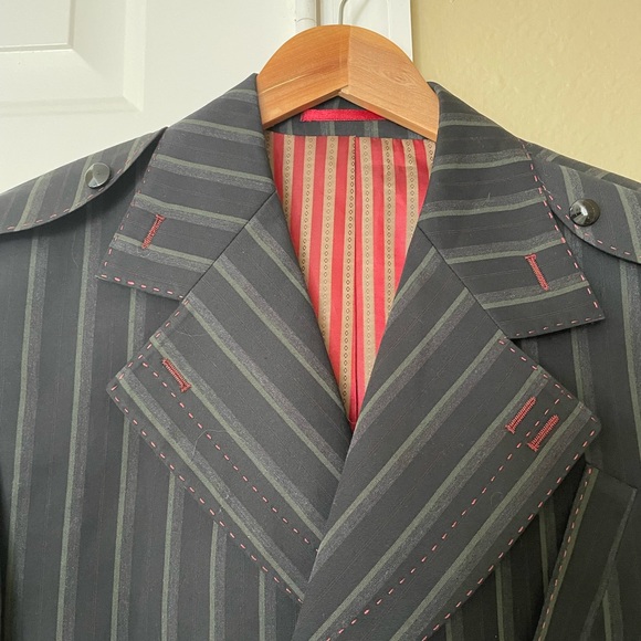 Valentino Red and Tan Striped Jacket - Picture 2 of 9